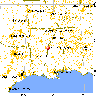 Benoit, MS (38725) map from a distance