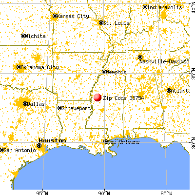 Isola, MS (38754) map from a distance