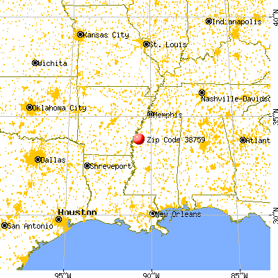 Merigold, MS (38759) map from a distance