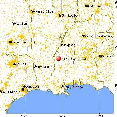 Moorhead, MS (38761) map from a distance