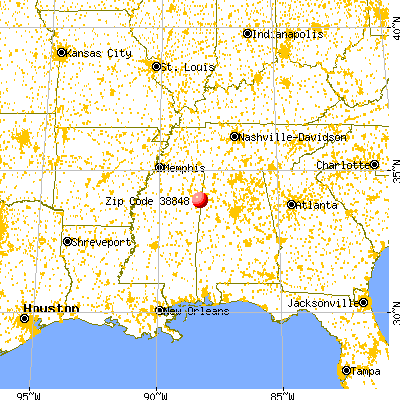 Gattman, MS (38848) map from a distance