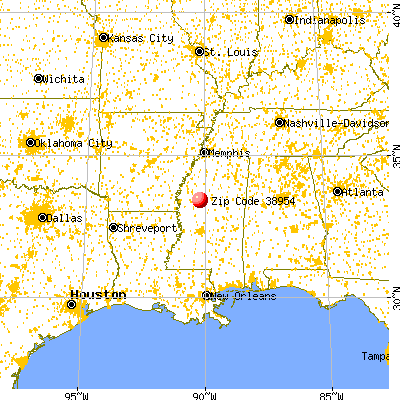 Sidon, MS (38954) map from a distance