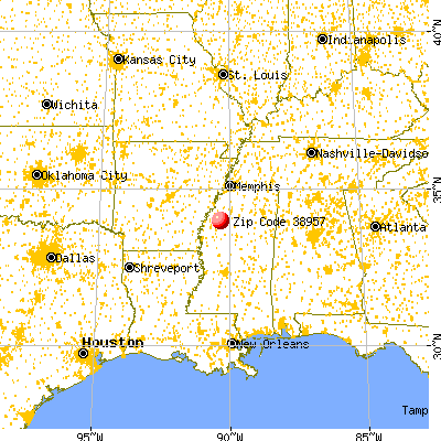 Sumner, MS (38957) map from a distance