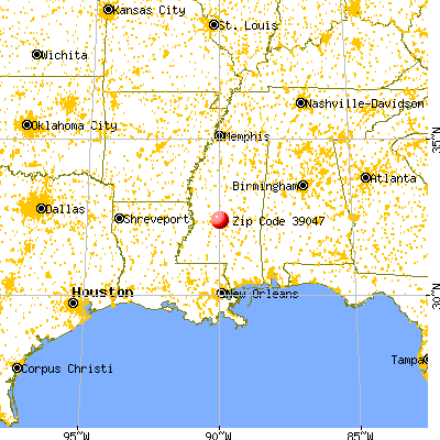 Flowood, MS (39047) map from a distance