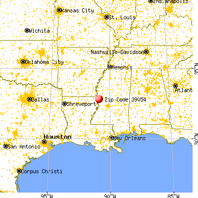 Cary, MS (39054) map from a distance
