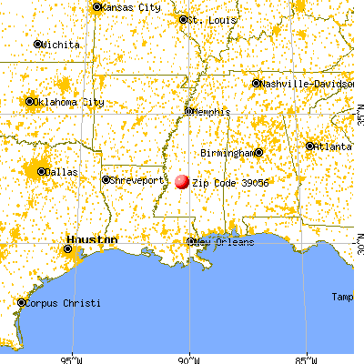 Clinton, MS (39056) map from a distance