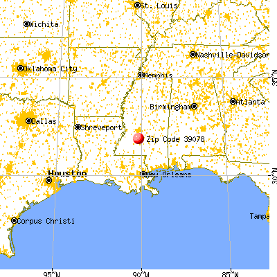 Georgetown, MS (39078) map from a distance