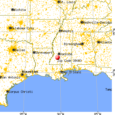 Hazlehurst, MS (39083) map from a distance