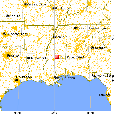 Lena, MS (39094) map from a distance