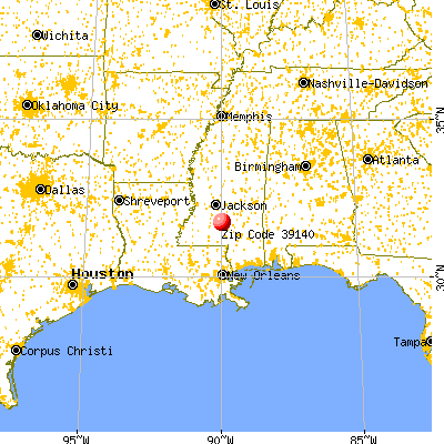 New Hebron, MS (39140) map from a distance
