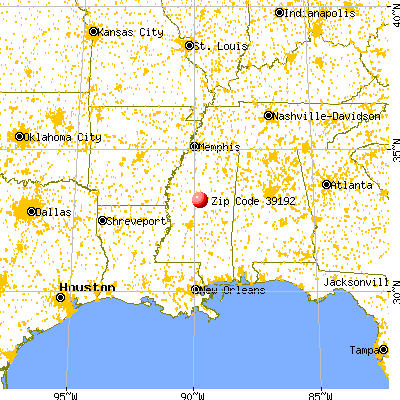 West, MS (39192) map from a distance