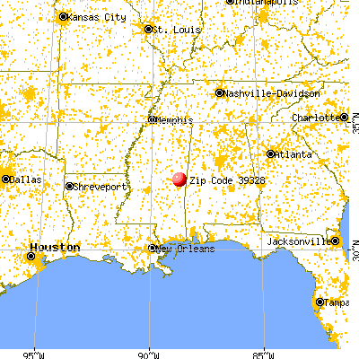 De Kalb, MS (39328) map from a distance