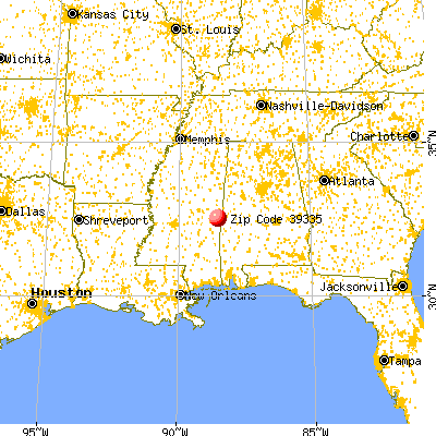 Lauderdale, MS (39335) map from a distance