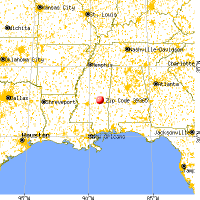 Union, MS (39365) map from a distance