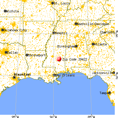 Bay Springs, MS (39422) map from a distance