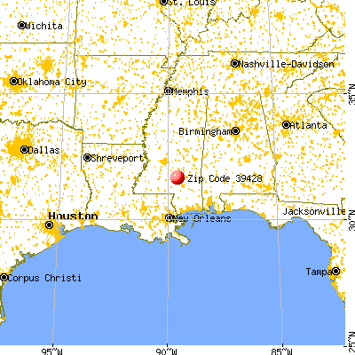Collins, MS (39428) map from a distance