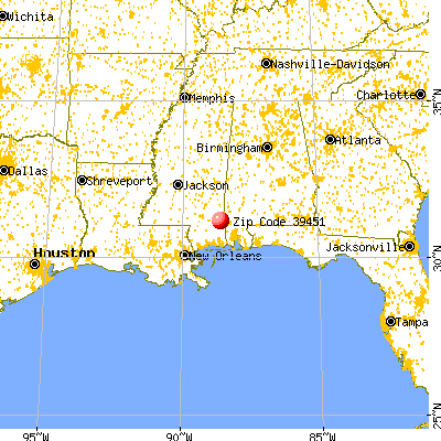 Leakesville, MS (39451) map from a distance