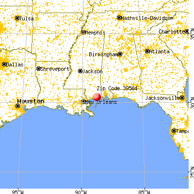 Ocean Springs, MS (39564) map from a distance