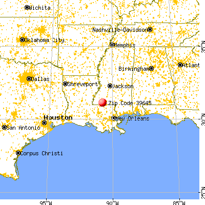 Liberty, MS (39645) map from a distance