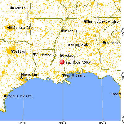 Monticello, MS (39654) map from a distance