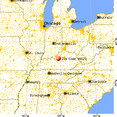 Fairfield, KY (40020) map from a distance