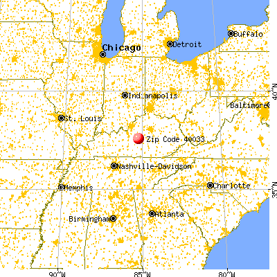 Lebanon, KY (40033) map from a distance