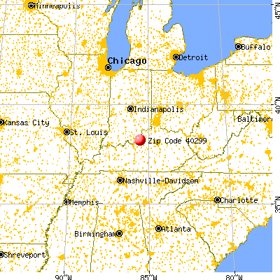 Jeffersontown, KY (40299) map from a distance