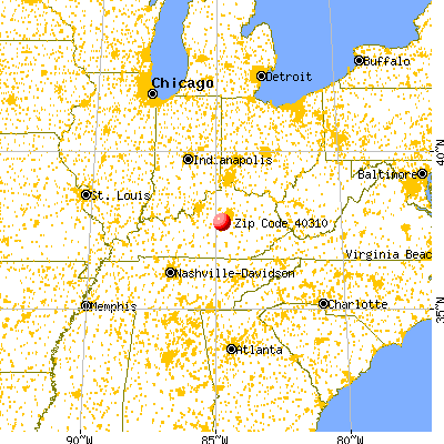 Burgin, KY (40310) map from a distance