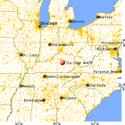 Richmond, KY (40475) map from a distance