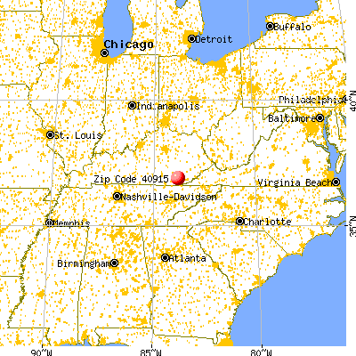 Barbourville, KY (40915) map from a distance