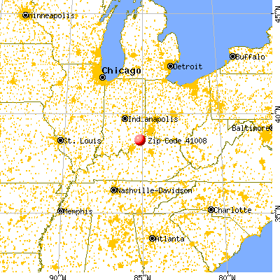 Carrollton, KY (41008) map from a distance