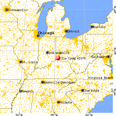 Dayton, KY (41074) map from a distance