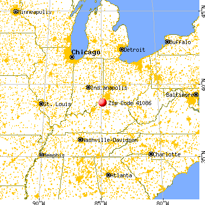 Sparta, KY (41086) map from a distance