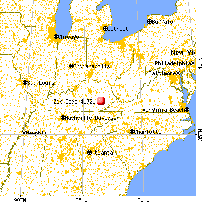 Buckhorn, KY (41721) map from a distance