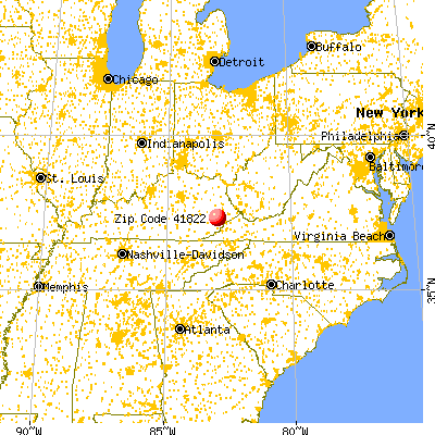 Hindman, KY (41822) map from a distance