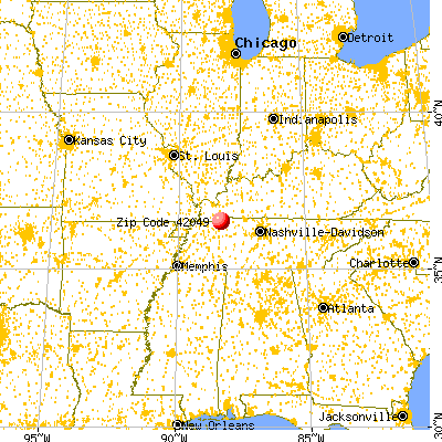 Hazel, KY (42049) map from a distance