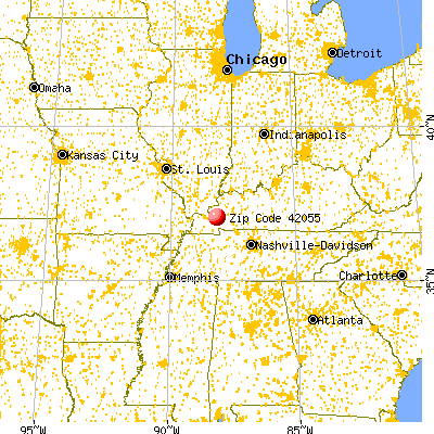 Kuttawa, KY (42055) map from a distance