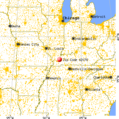 Salem, KY (42078) map from a distance