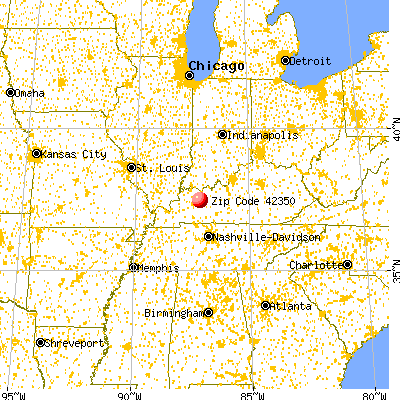 Island, KY (42350) map from a distance