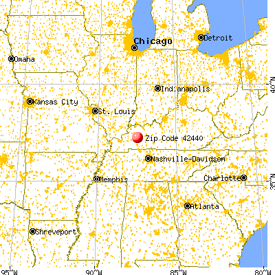 Mortons Gap, KY (42440) map from a distance