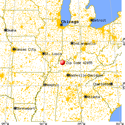 Sebree, KY (42455) map from a distance