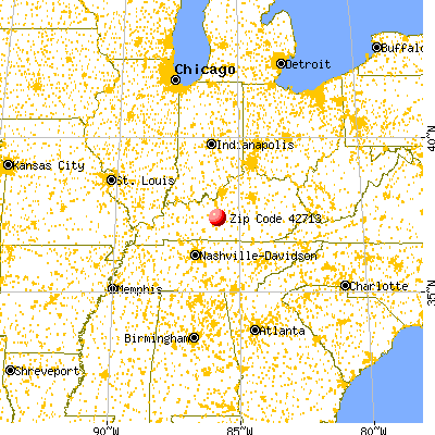 Bonnieville, KY (42713) map from a distance