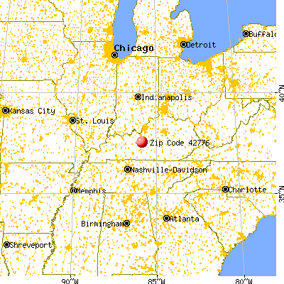 Sonora, KY (42776) map from a distance