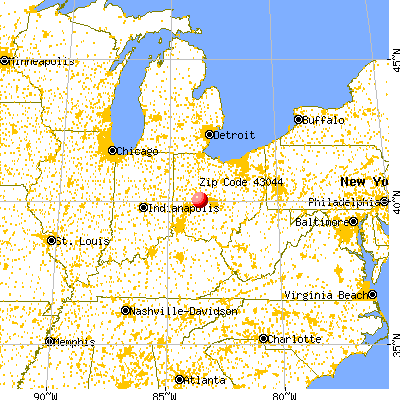 Mechanicsburg, OH (43044) map from a distance