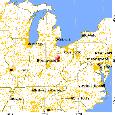Powell, OH (43065) map from a distance