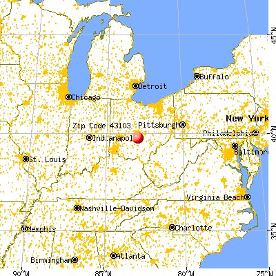 South Bloomfield, OH (43103) map from a distance