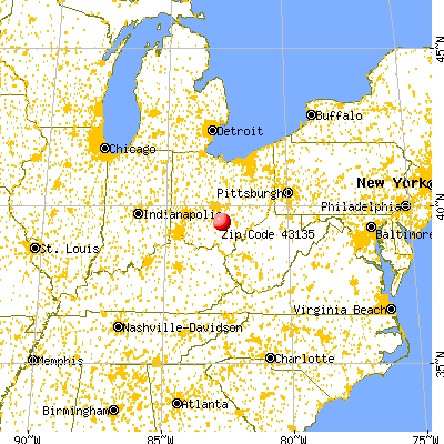 Laurelville, OH (43135) map from a distance