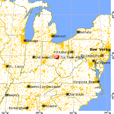 Rushville, OH (43150) map from a distance