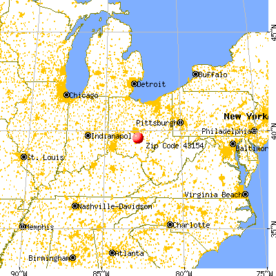 Stoutsville, OH (43154) map from a distance