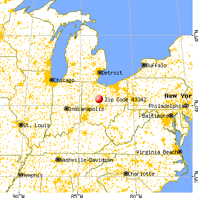 Prospect, OH (43342) map from a distance
